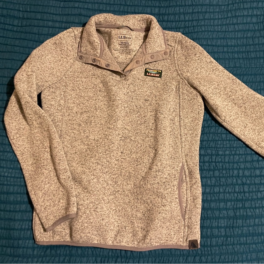 pewter LL Bean sweater fleece pullover